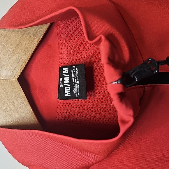 Under Armour Red Orange Windbreaker Jacket Size Medium Style 1374889 - Picture 4 of 9
